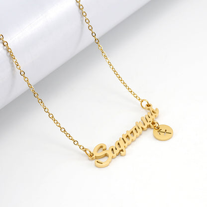 Fashion Letter Constellation Stainless Steel Pendant Necklace Gold Plated Stainless Steel Necklaces