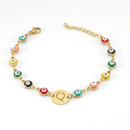 Fashion Letter Eye Stainless Steel Bracelets Enamel Stainless Steel Bracelets