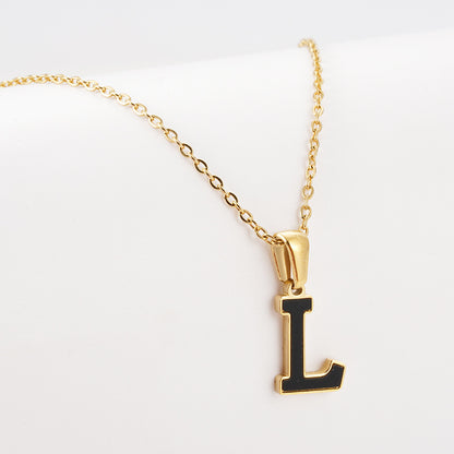 Simple Style Letter Stainless Steel Pendant Necklace Gold Plated Stainless Steel Necklaces