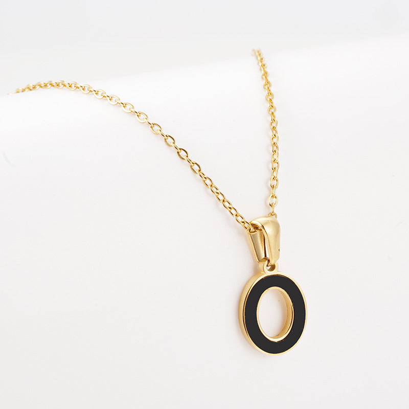 Simple Style Letter Stainless Steel Pendant Necklace Gold Plated Stainless Steel Necklaces