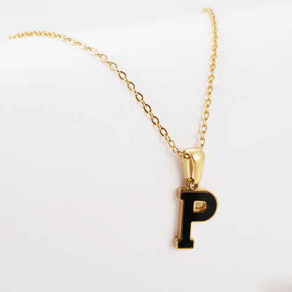 Simple Style Letter Stainless Steel Pendant Necklace Gold Plated Stainless Steel Necklaces