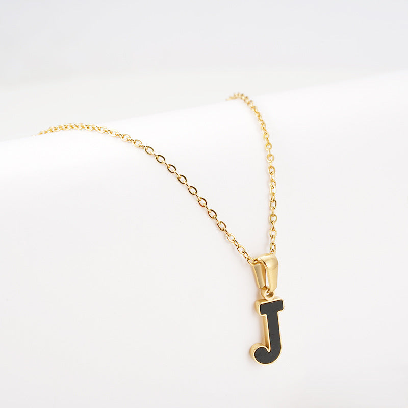 Simple Style Letter Stainless Steel Pendant Necklace Gold Plated Stainless Steel Necklaces