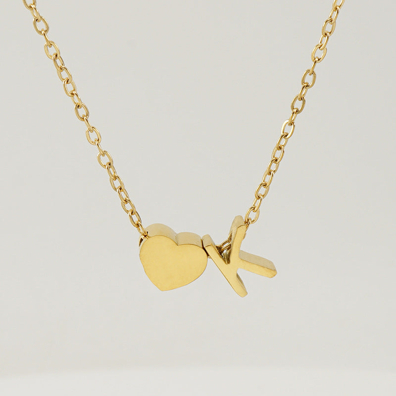 Simple Style Letter Heart Shape Copper Necklace In Bulk