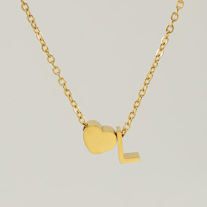 Simple Style Letter Heart Shape Copper Necklace In Bulk