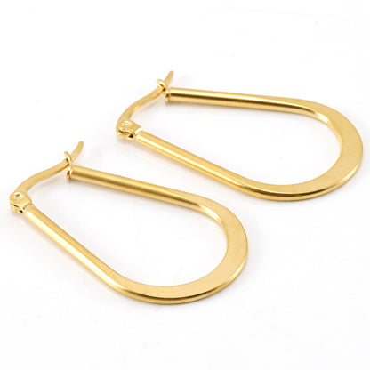 Simple Style Geometric Plating Metal Titanium Steel Hoop Earrings