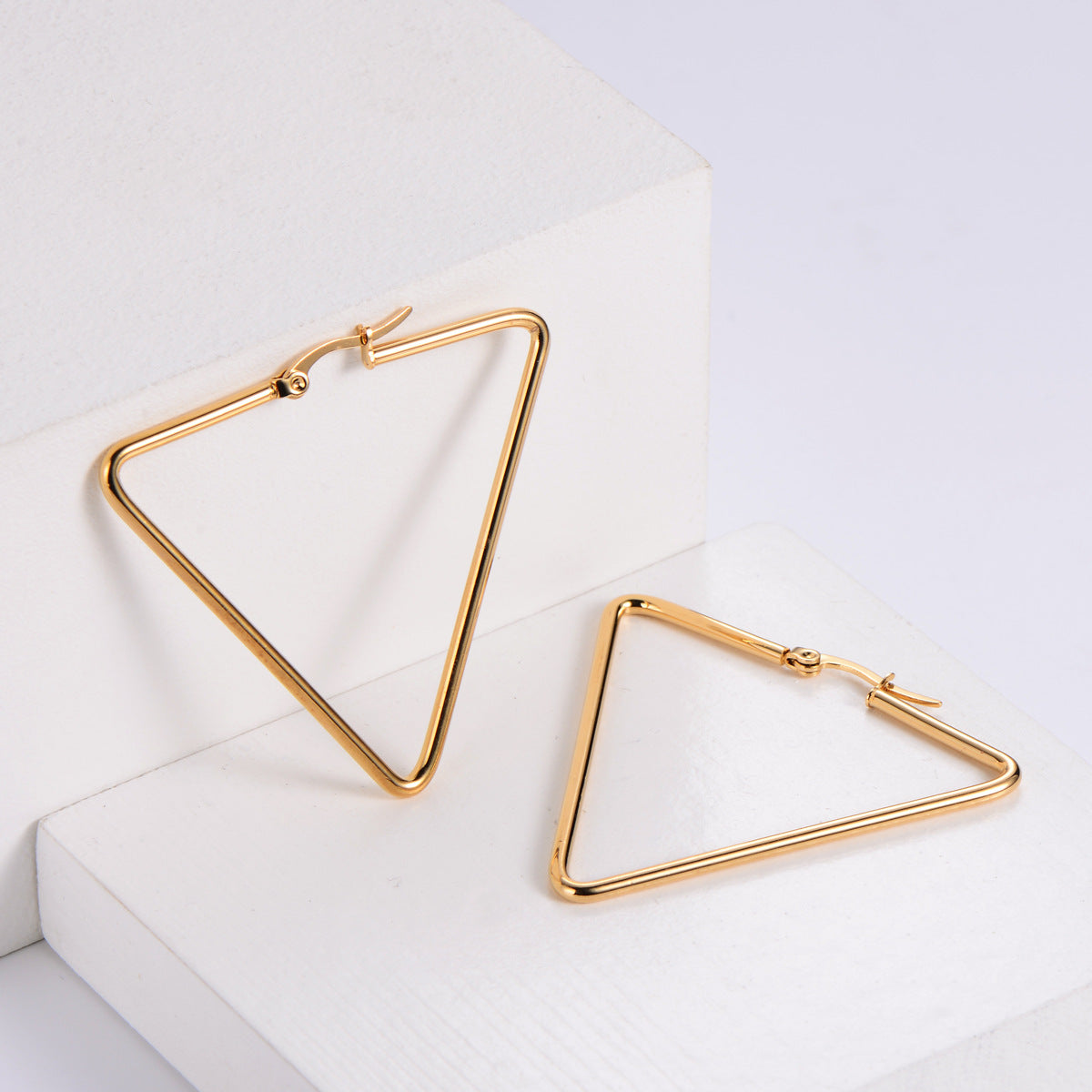 Fashion Triangle Stainless Steel Earrings Plating Stainless Steel Earrings