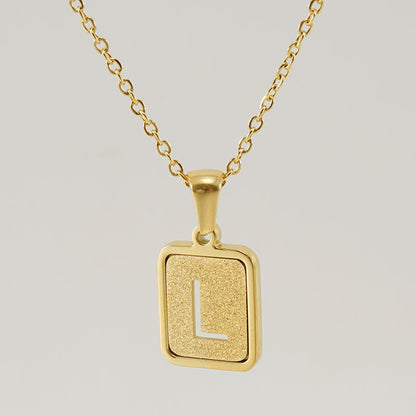 Fashion Letter Square Titanium Steel Necklace Stainless Steel Necklaces