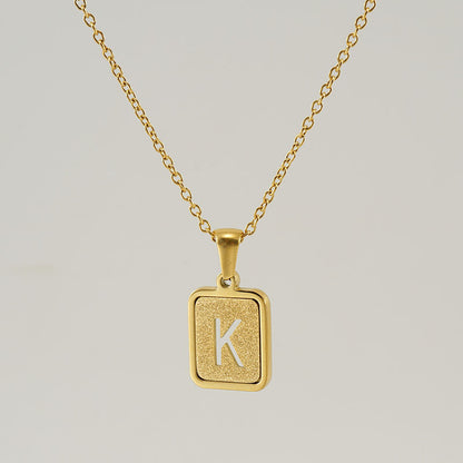 Fashion Letter Square Titanium Steel Necklace Stainless Steel Necklaces