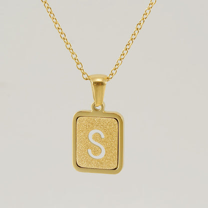 Fashion Letter Square Titanium Steel Necklace Stainless Steel Necklaces