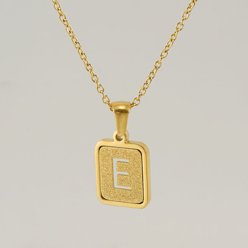 Fashion Letter Square Titanium Steel Necklace Stainless Steel Necklaces