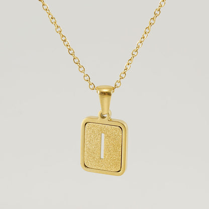 Fashion Letter Square Titanium Steel Necklace Stainless Steel Necklaces