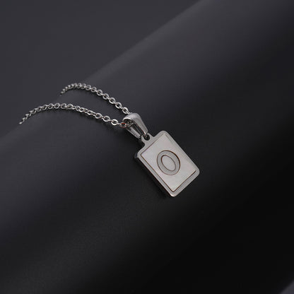 Simple Style Letter Rectangle Titanium Steel Pendant Necklace Plating Shell Stainless Steel Necklaces