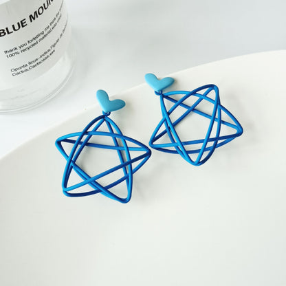 Fashion Pentagram Alloy Drop Earrings