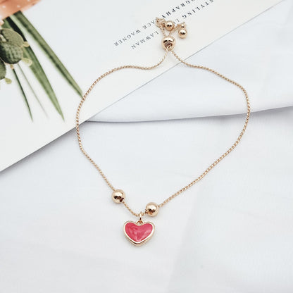 Simple Style Heart Shape Alloy Plating Bracelets