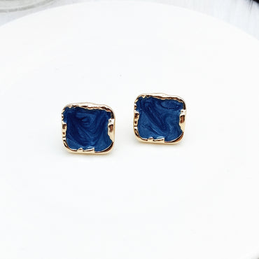 Vintage Style Geometric Alloy Enamel Ear Studs