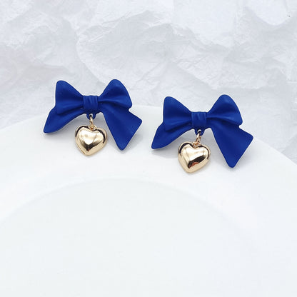 Fashion Bow Knot Alloy Stoving Varnish Drop Earrings