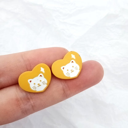 Cute Bear Alloy Stoving Varnish Ear Studs