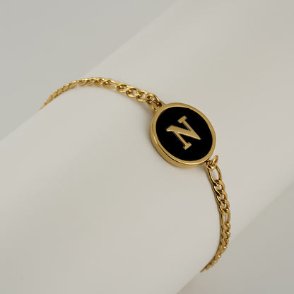 Simple Style Round Letter Stainless Steel Bracelets Gold Plated Shell Stainless Steel Bracelets