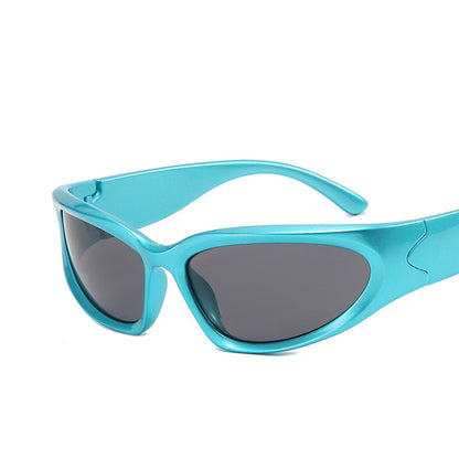 Women's Fashion Solid Color Resin Oval Frame Full Frame Sunglasses