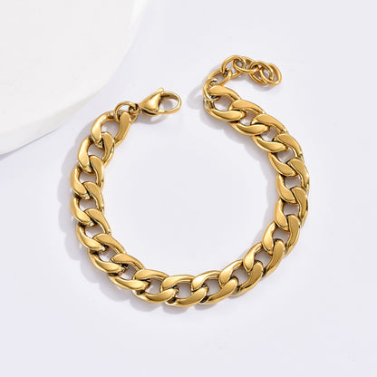 Simple Style Geometric Stainless Steel Chain Gold Plated Bracelets