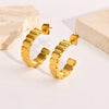 Fashion C Shape Plating Stainless Steel Earrings