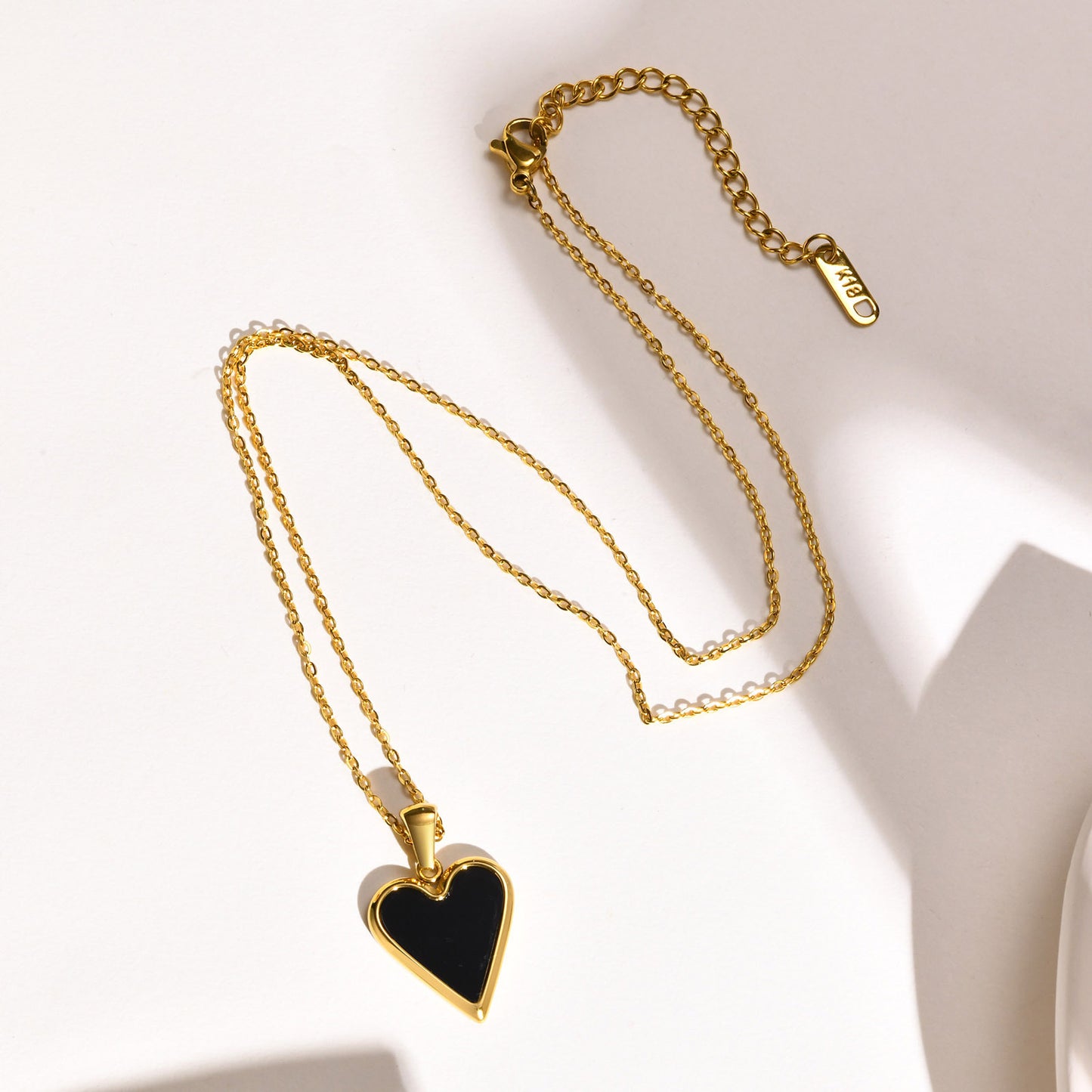 Fashion Heart Shape Stainless Steel Necklace Plating Inlay Shell Stainless Steel Necklaces