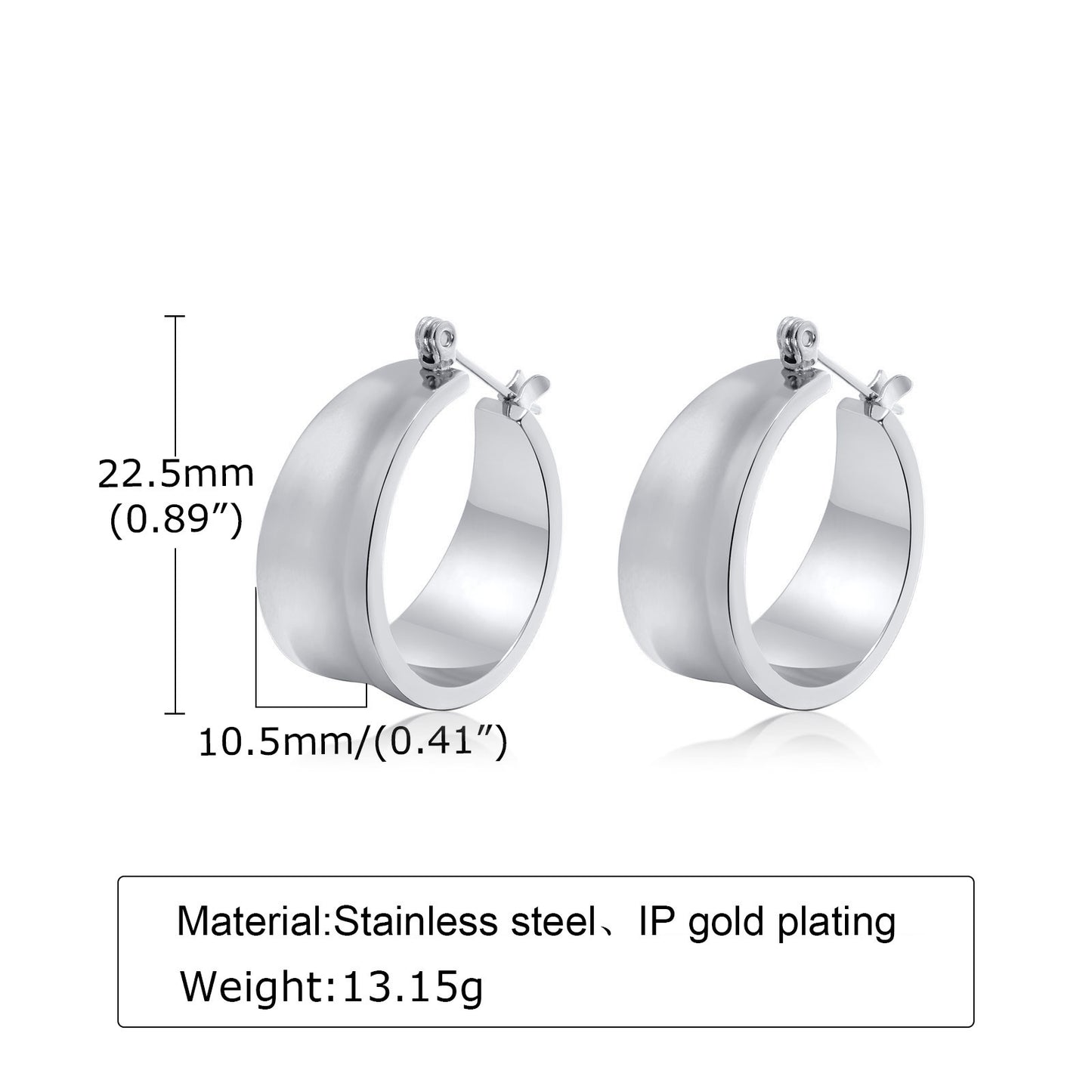 Fashion Geometric Stainless Steel Earrings Plating Stainless Steel Earrings 1 Pair