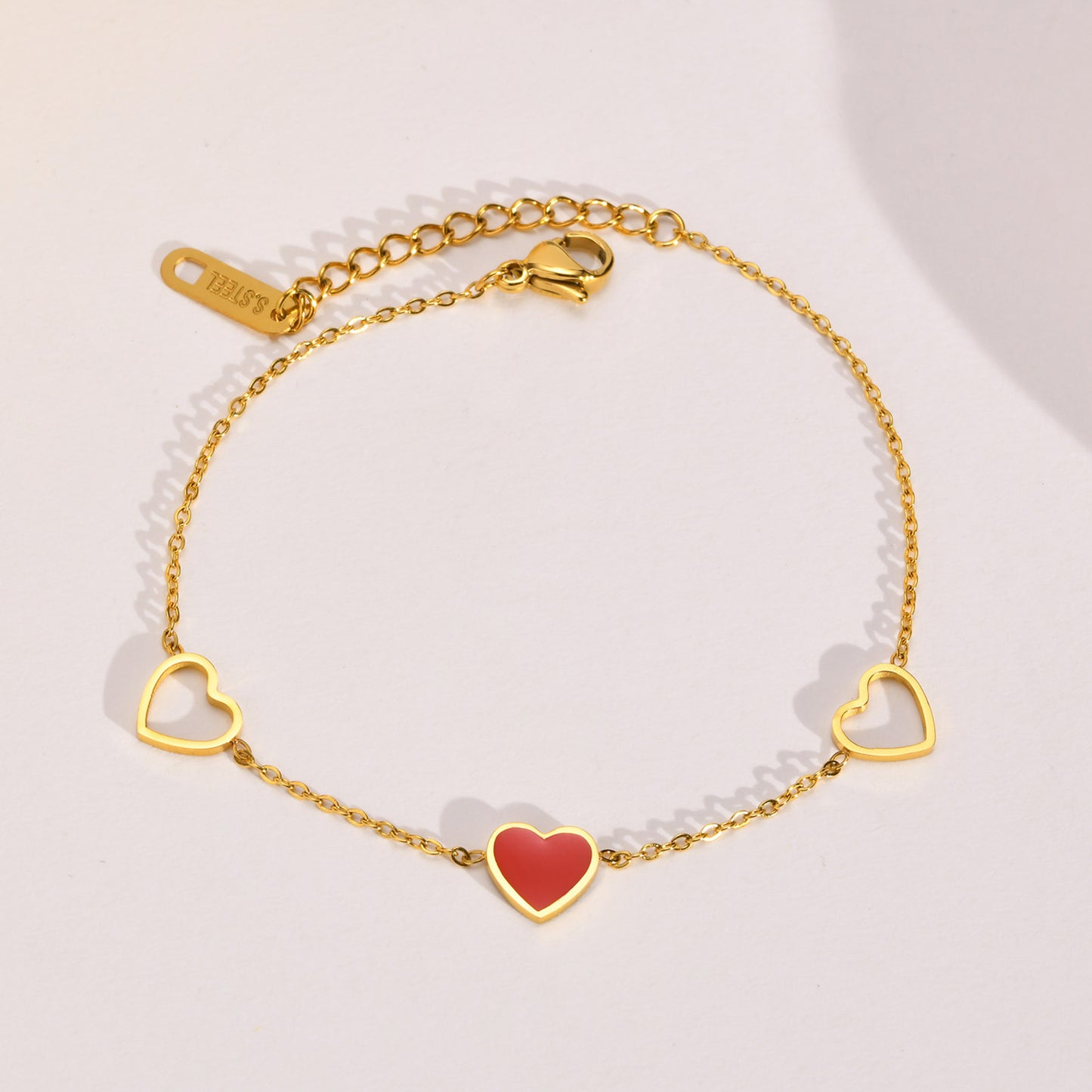 Simple Style Heart Shape Titanium Steel Bracelets Plating Stainless Steel Rings