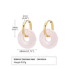 Fashion Round Stainless Steel Drop Earrings Gemstone Stainless Steel Earrings