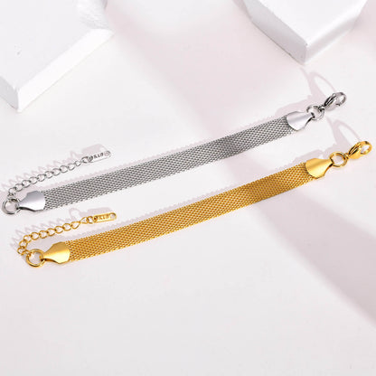 Simple Style Geometric Titanium Steel Plating Bracelets