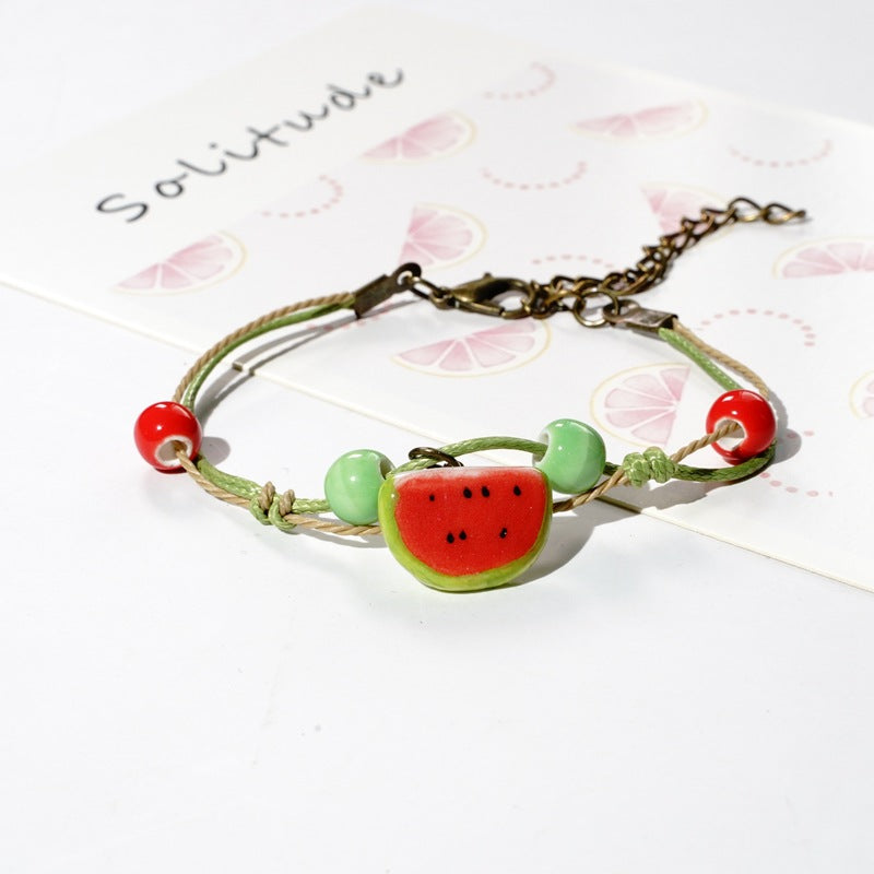 Simple Style Fruit Alloy Beaded Bracelets