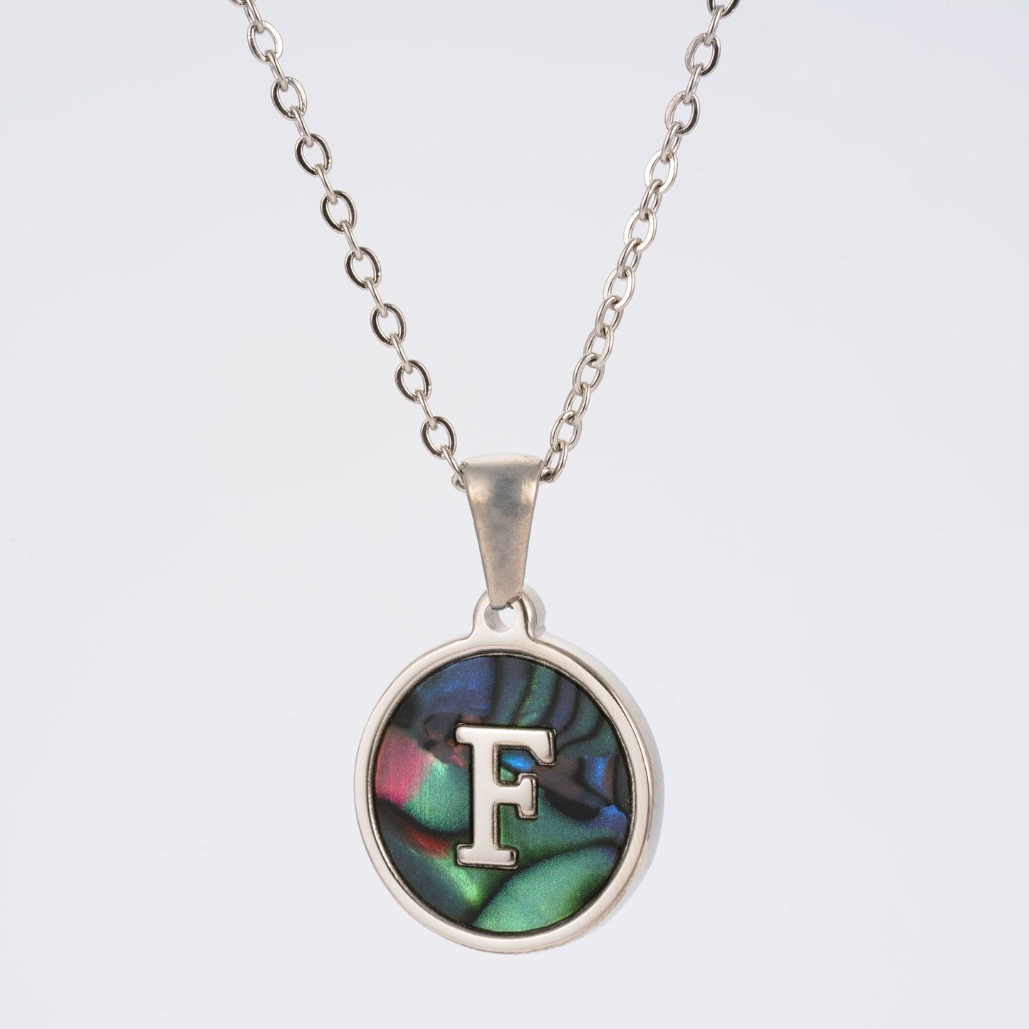 Fashion Round Letter Stainless Steel Necklace Patchwork Stainless Steel Necklaces