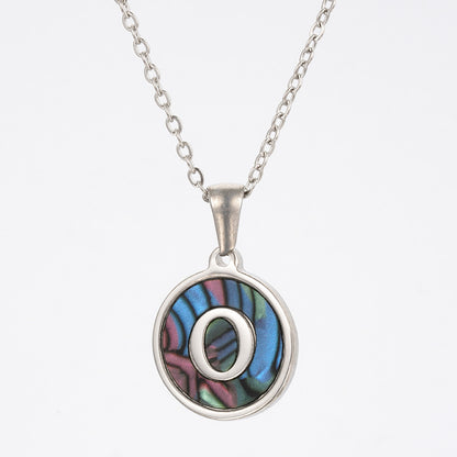 Fashion Round Letter Stainless Steel Necklace Patchwork Stainless Steel Necklaces