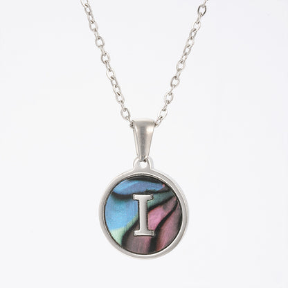 Fashion Round Letter Stainless Steel Necklace Patchwork Stainless Steel Necklaces