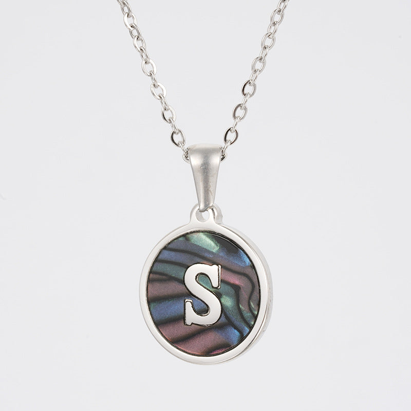 Fashion Round Letter Stainless Steel Necklace Patchwork Stainless Steel Necklaces