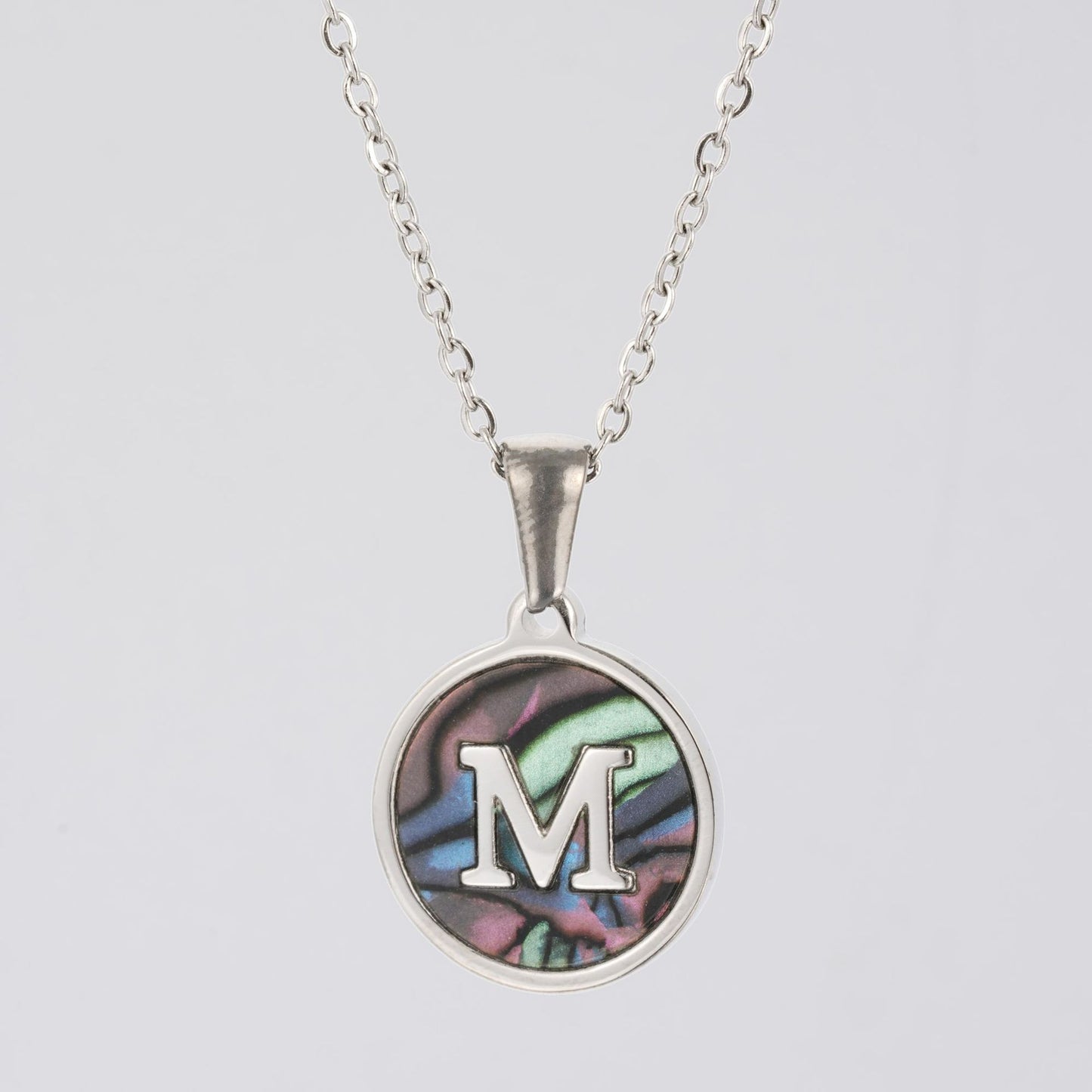 Fashion Round Letter Stainless Steel Necklace Patchwork Stainless Steel Necklaces