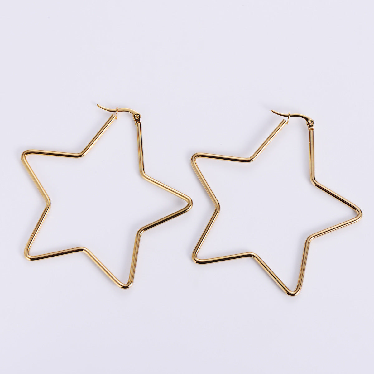 Simple Style Star Titanium Steel Earrings Hollow Out Stainless Steel Earrings