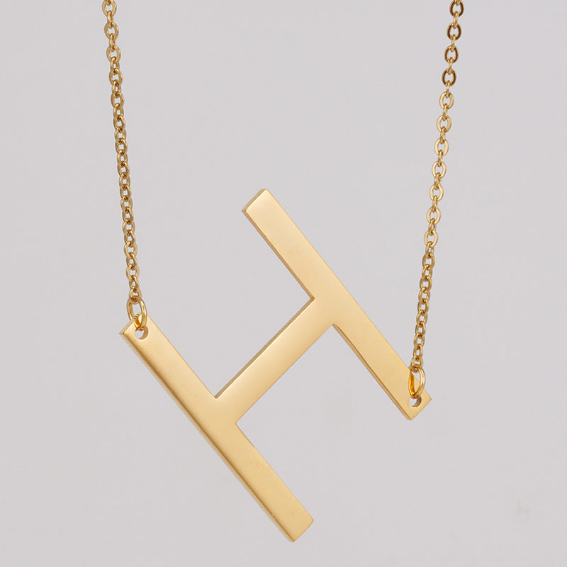 Simple Style Letter Stainless Steel Necklace Plating Stainless Steel Necklaces