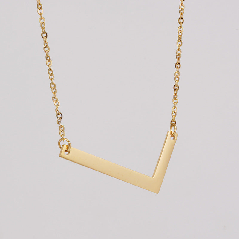 Simple Style Letter Stainless Steel Necklace Plating Stainless Steel Necklaces