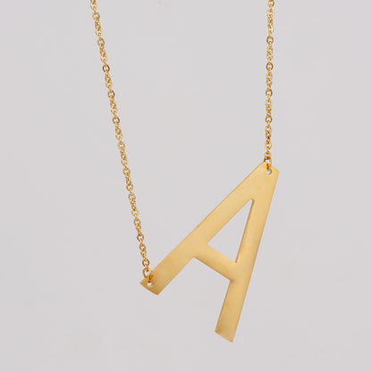 Simple Style Letter Stainless Steel Necklace Plating Stainless Steel Necklaces