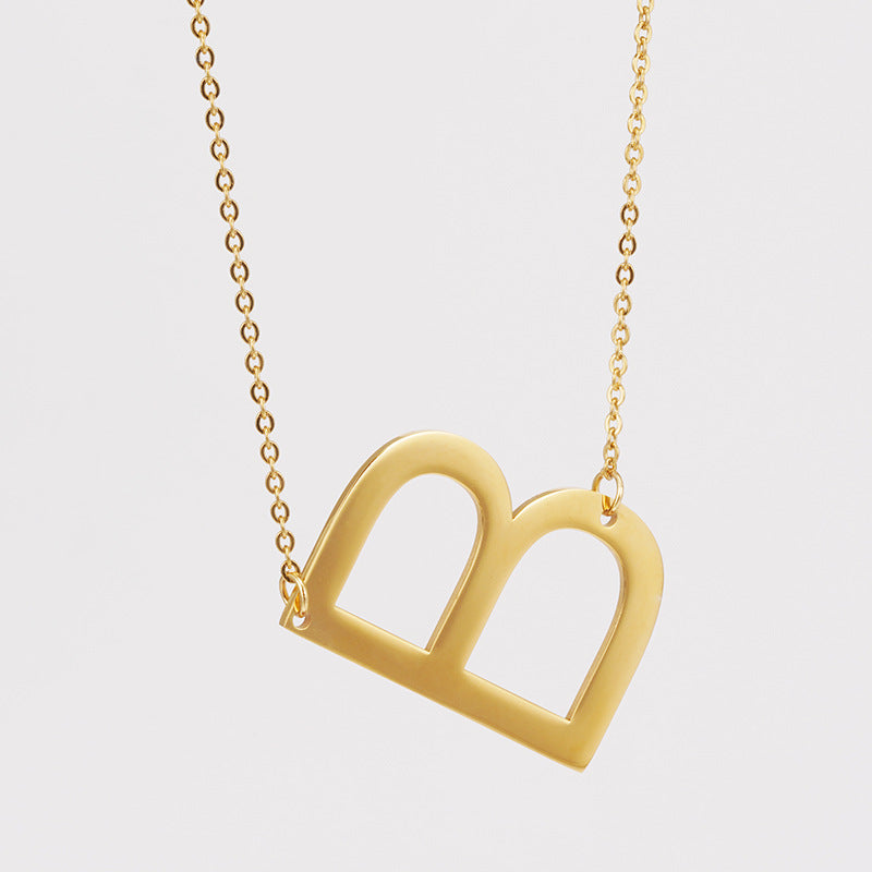 Simple Style Letter Stainless Steel Necklace Plating Stainless Steel Necklaces