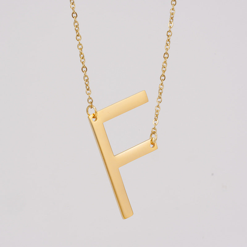 Simple Style Letter Stainless Steel Necklace Plating Stainless Steel Necklaces