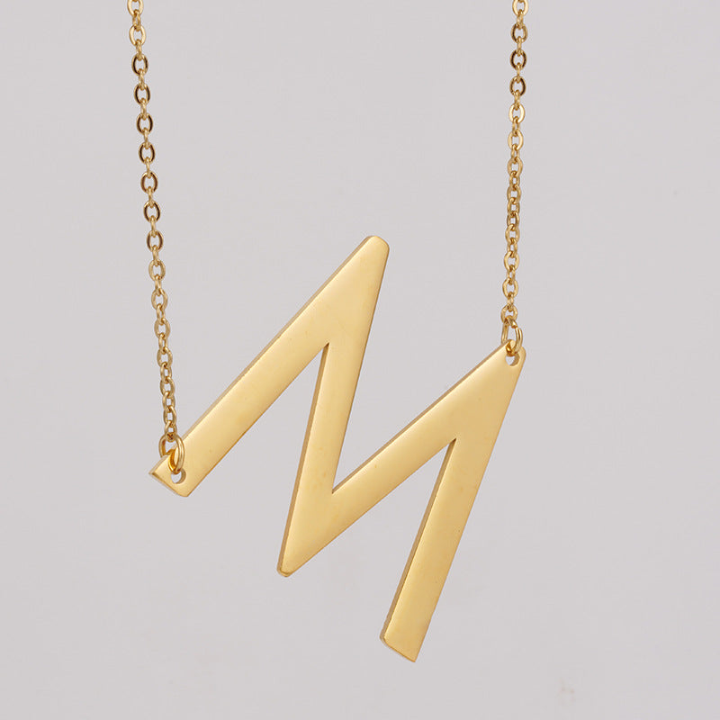 Simple Style Letter Stainless Steel Necklace Plating Stainless Steel Necklaces