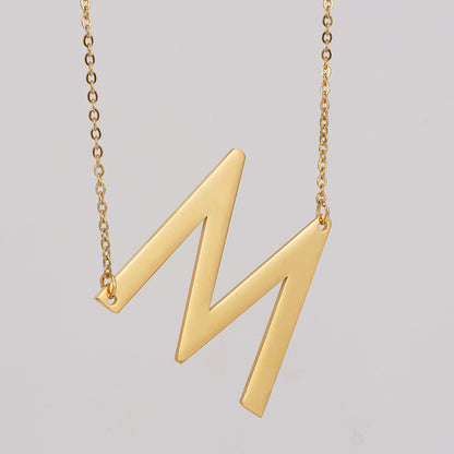 Simple Style Letter Stainless Steel Necklace Plating Stainless Steel Necklaces