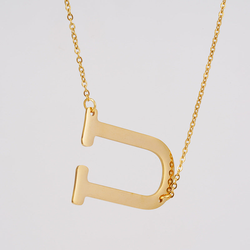 Simple Style Letter Stainless Steel Necklace Plating Stainless Steel Necklaces