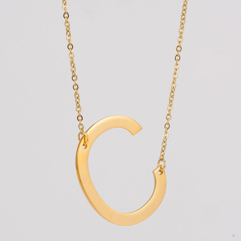 Simple Style Letter Stainless Steel Necklace Plating Stainless Steel Necklaces