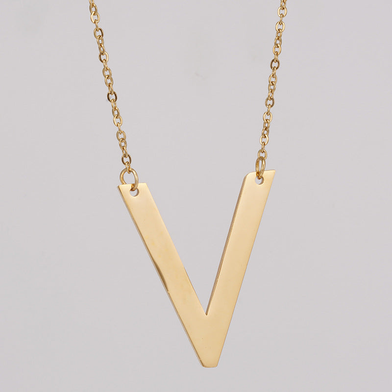 Simple Style Letter Stainless Steel Necklace Plating Stainless Steel Necklaces