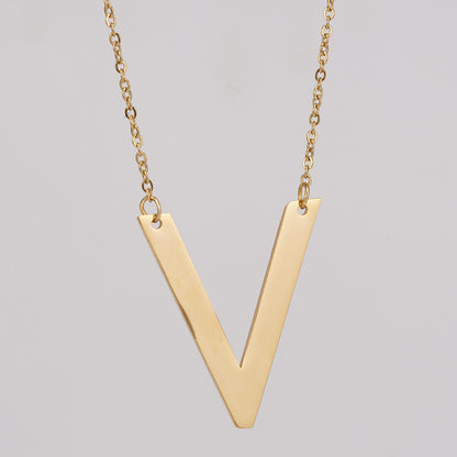 Simple Style Letter Stainless Steel Necklace Plating Stainless Steel Necklaces