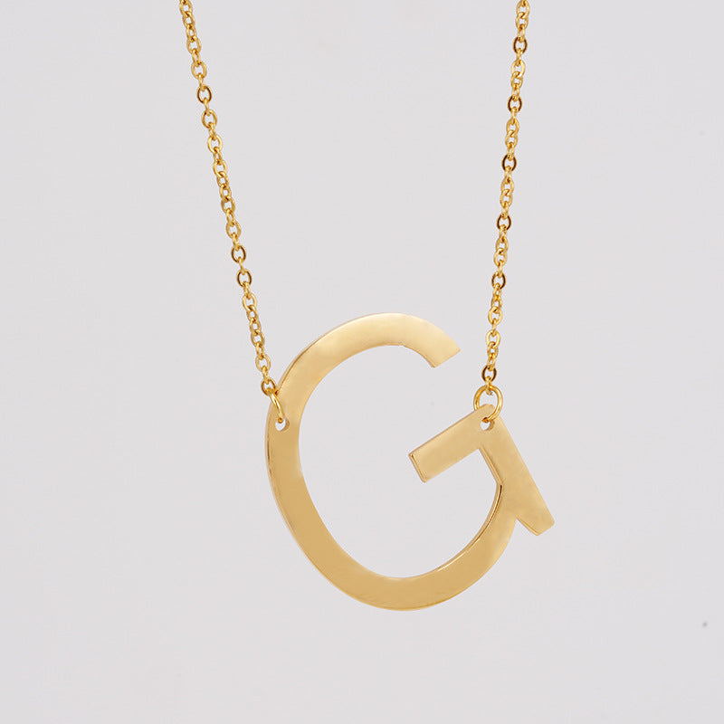 Simple Style Letter Stainless Steel Necklace Plating Stainless Steel Necklaces