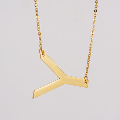 Simple Style Letter Stainless Steel Necklace Plating Stainless Steel Necklaces